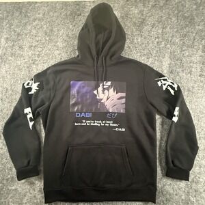 My Hero Academia Dabi Hoodie Mens M Black Anime Pullover Graphic Streetwear MHA